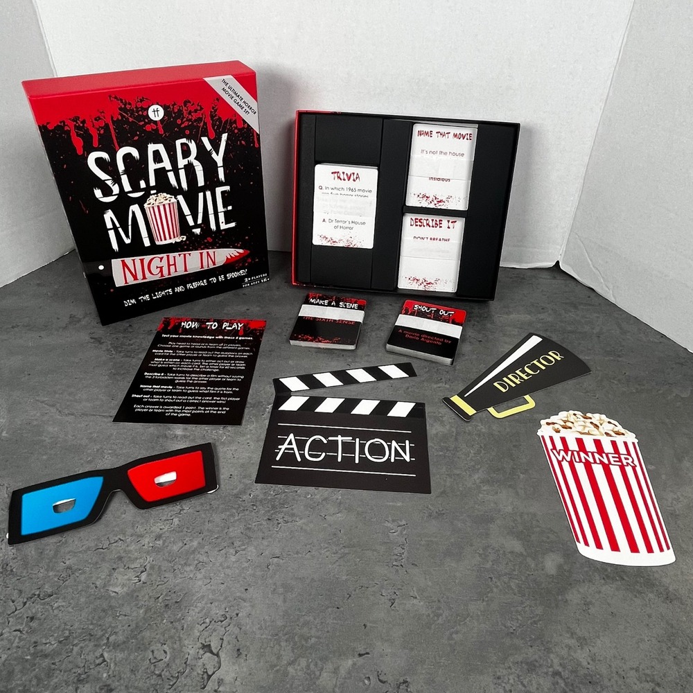 Scary Movie Night In Horror Movie Game Set 5 Games Trivia SCARMOV-IFGME21